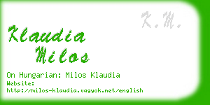 klaudia milos business card